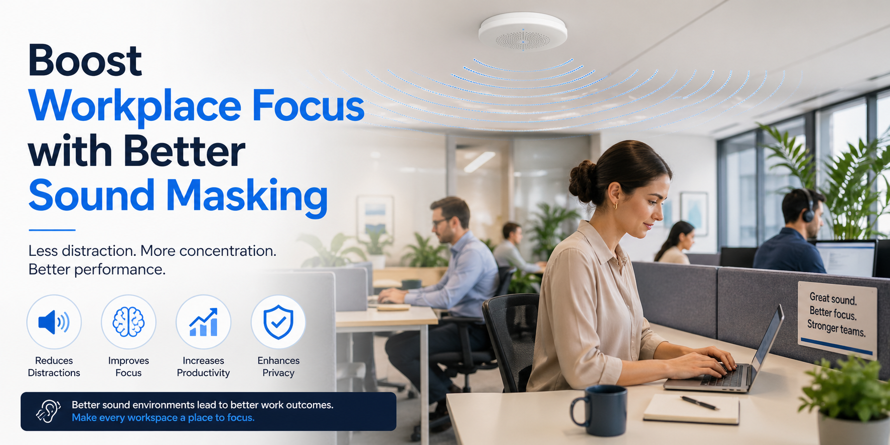 Pink Noise vs White Noise: Boost Workplace Focus with Better Sound Masking