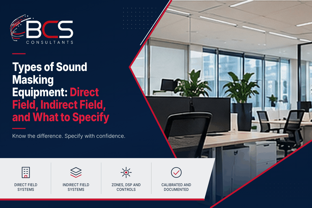Types of Sound Masking Equipment: Direct Field, Indirect Field, and What to Specify